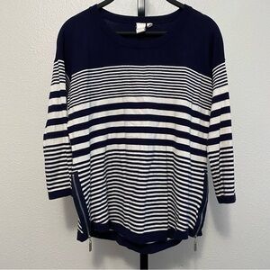 Women’s Breton Striped Long Sleeve Boatneck Top S Fisherman Nautical Anchorcore